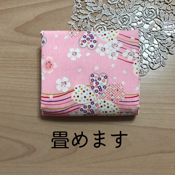 A4ぺたんこトートバッグ　桜柄　花柄　春　華やか　サブバッグ　和柄　和風　和服　着物　入園式　入学式　結婚式　和装小物 10枚目の画像