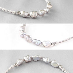 Silver Pearl Short Necklace（淡水ケシパール） 3枚目の画像