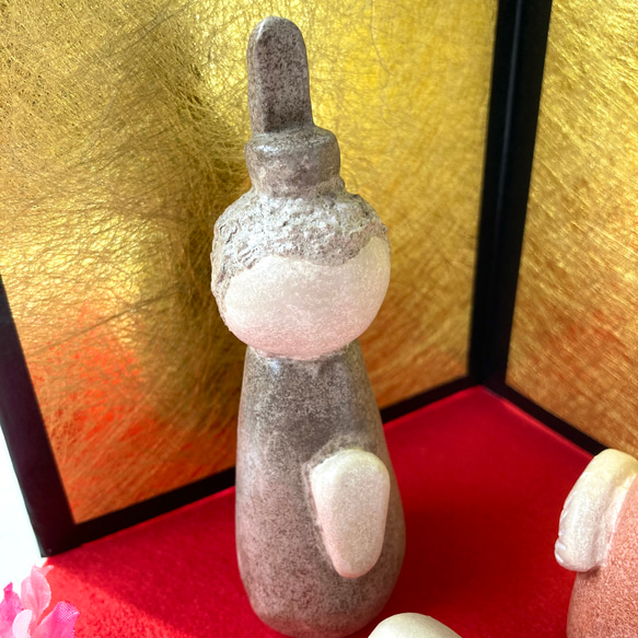 小さなひな祭り飾りセット　雛人形　陶器のインテリア　ひなまつり　おうち付き　 7枚目の画像