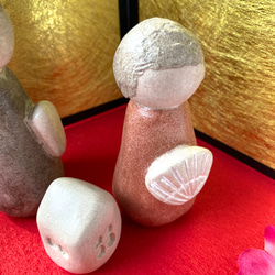 小さなひな祭り飾りセット　雛人形　陶器のインテリア　ひなまつり　おうち付き　 5枚目の画像