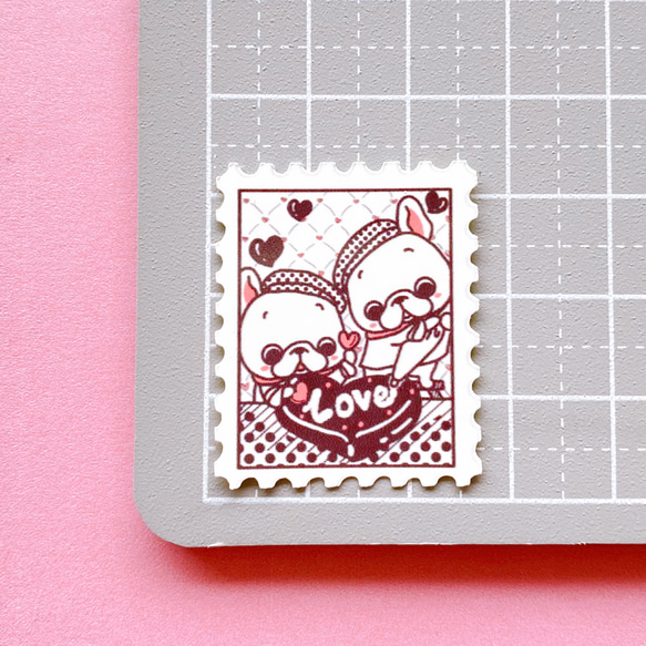 バレンタインの切手風。 3枚目の画像