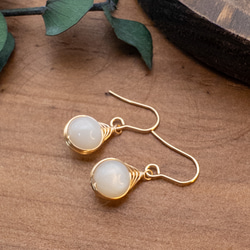 ムーンストーン ピアス ＊embrace＊ ステンレス フックピアス ワイヤー