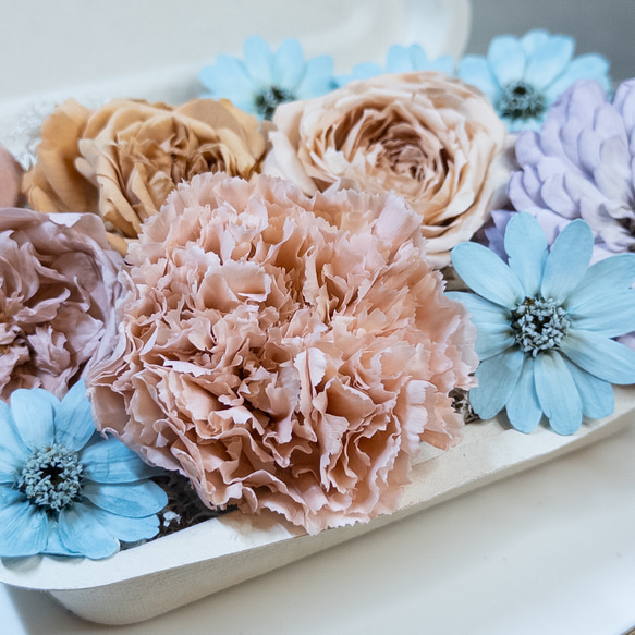 [送料無料]プリザの花箱✿Sweet Carnation 花材セット詰め合わせ プリザーブドフラワー ドライフラワー 3枚目の画像