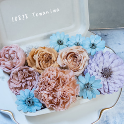 [送料無料]プリザの花箱✿Sweet Carnation 花材セット詰め合わせ プリザーブドフラワー ドライフラワー 1枚目の画像