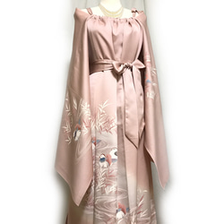 正絹】着物リメイク 訪問着ドレス&ショールのセット／キャミワンピース