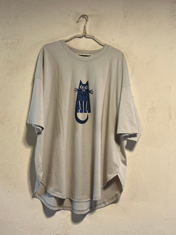 ネコさん　レディースビッグシルエットTシャツ綿100％【S～4L】 8枚目の画像