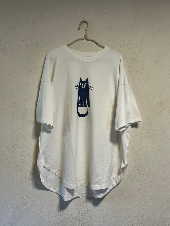 ネコさん　レディースビッグシルエットTシャツ綿100％【S～4L】 5枚目の画像