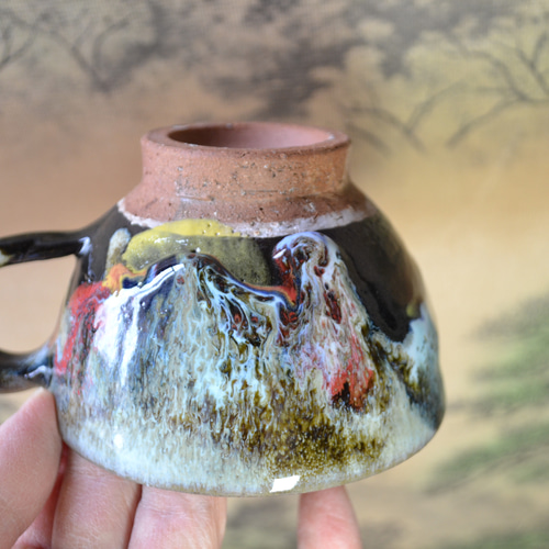 再入荷！】コーヒーカップ(南仏の影)スクラム ティーカップ ☆萩焼き