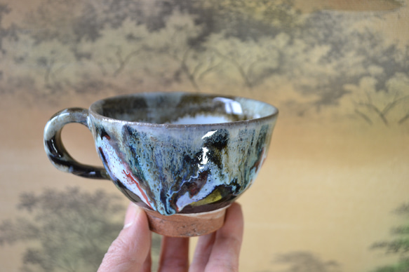 再入荷！】コーヒーカップ(南仏の影)スクラム ティーカップ ☆萩焼き