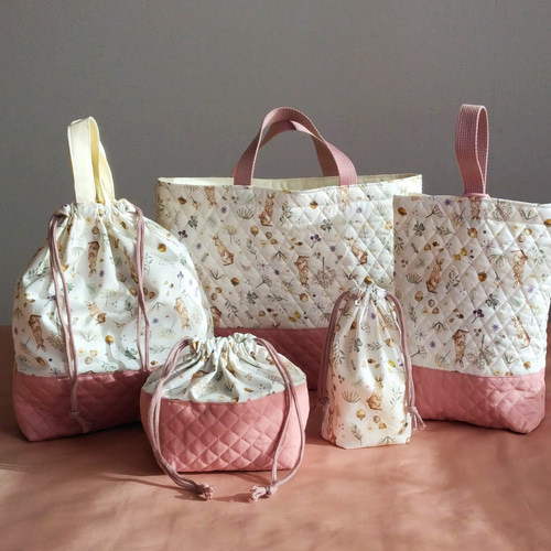 デコレクションズ　Milky rabbit 入園入学３点セット ♡ Milky rabbit ミルキーラビット キルティング 入園入学準備3