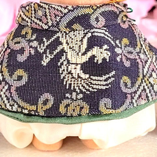 704 ひなまつり 小さなお着物〈若君〉《西陣織》青褐(あおかち