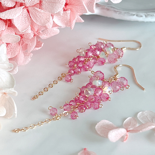 再販＊【14kgf】しだれ桜＊シャワーピアス ピアス（フック・チェーン
