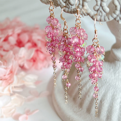 再販＊【14kgf】しだれ桜＊シャワーピアス ピアス（フック