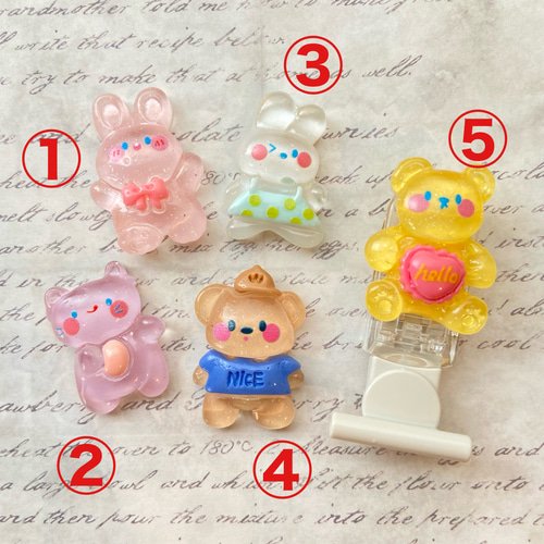 ハートの名札クリップ 名札クリップ お名前クリップ うさぎ ハート