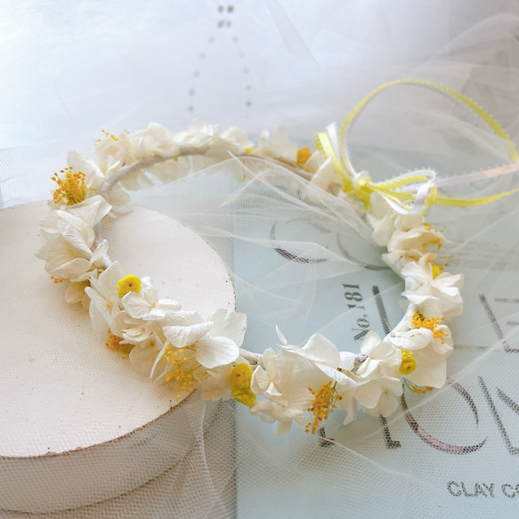 ミモザ色の花冠⭐︎ベビー＆キッズ＆花嫁様 雑貨・その他 花かんむり 