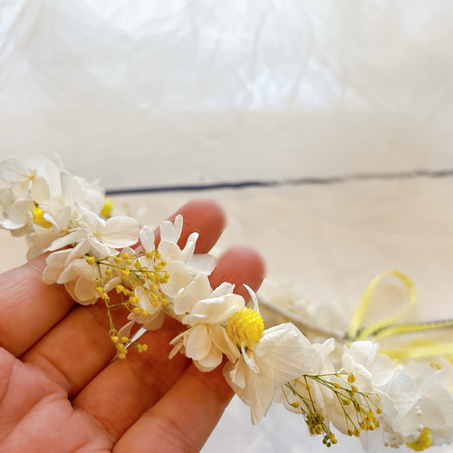 ミモザ色の花冠⭐︎ベビー＆キッズ＆花嫁様 雑貨・その他 花かんむり 