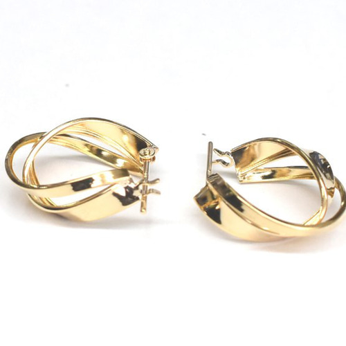地金＊18金【1×15mm 定番フープピアス】Yゴールド K18刻印入 新品！ 18金【1×13mm 定番フープピアス 】イエローゴールド K18刻印入