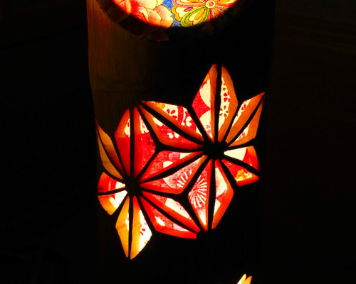 竹灯り・竹あかり・竹灯籠　～～ 癒しの灯り　華衣ライン★sakura★～～ 竹灯り・竹あかり・竹灯籠 ～～ 癒しの灯り 華衣ライン☆鈺