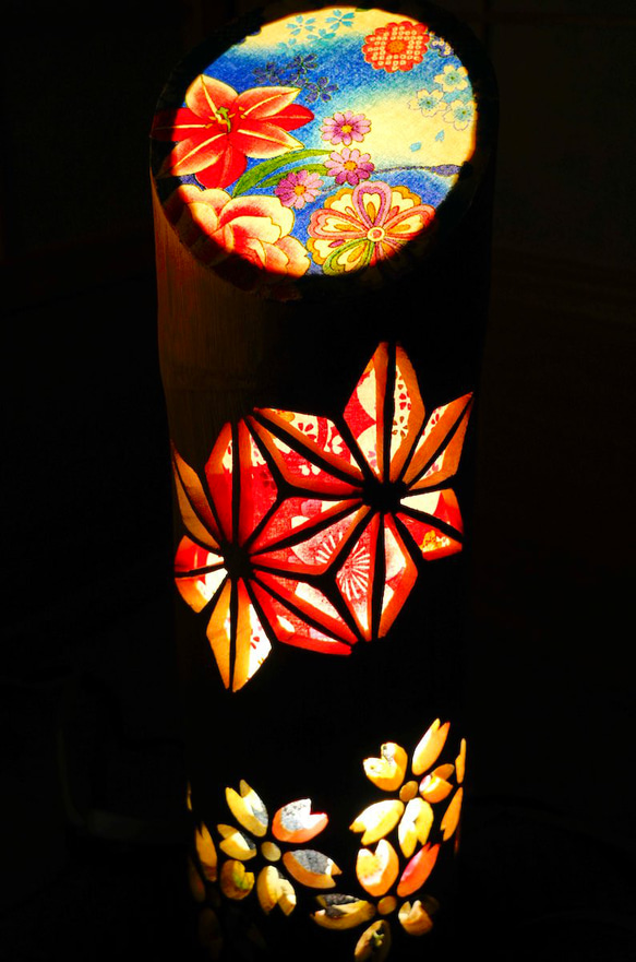 ☆竹灯り・竹あかり・竹灯籠 ～～ 癒しの灯り 華衣ライン☆彩桜