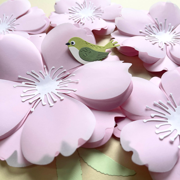 ウォールフラワー桃&桜の壁飾り♡ひな祭りなど春のイベントに♡ 2枚目の画像