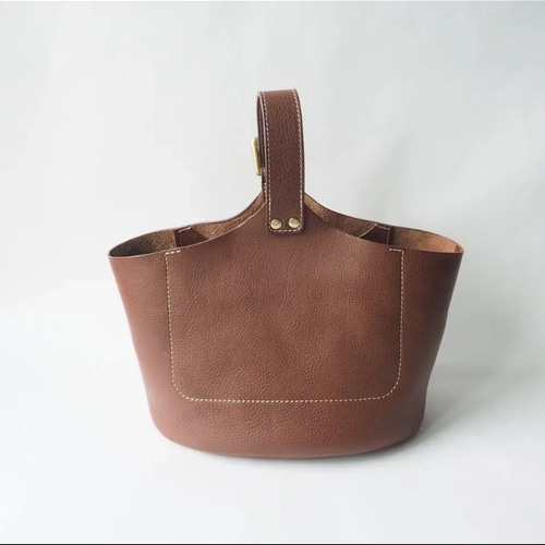 革好きさんにおすすめ》育てる・大人のバスケット風トートバッグ  