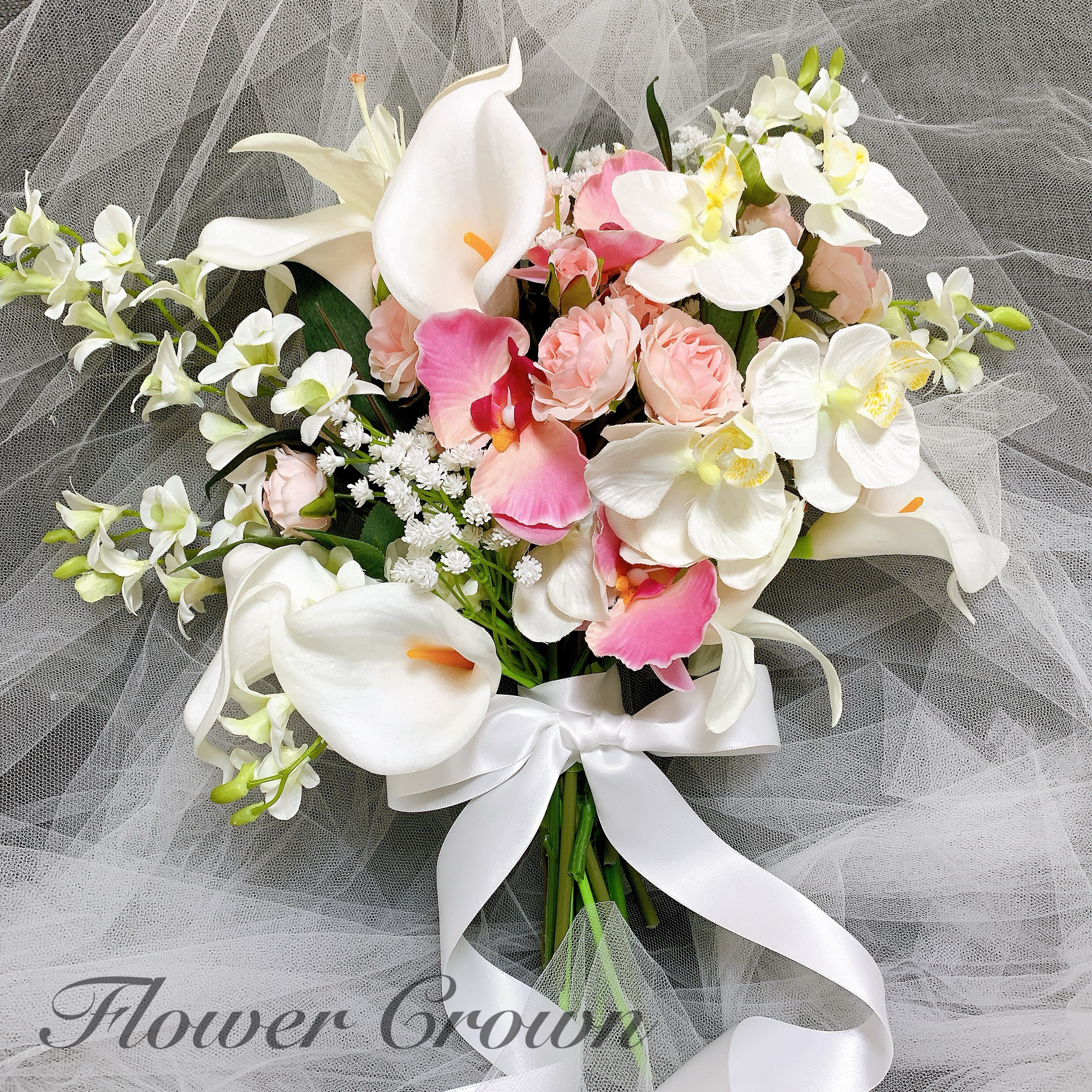 ウエディングブーケ　クラッチブーケ 結婚式 前撮り 和装 和婚 披露宴 胡蝶蘭 カラー