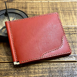 送料無料 マネークリップ 札ばさみ 札入れ 手作り 薄い財布 レザー