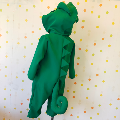 パスカル　カメレオン　ロンパース 緑　カーキ　グリーン　ベビー　コスプレ　春夏 カメレオン着ぐるみロンパース子供用(80、90cm