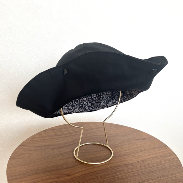 【名入れ可】王子さまの帽子　シンプルで合わせやすいブラックのセーラーハット　卒園卒業式にも☆ 7枚目の画像
