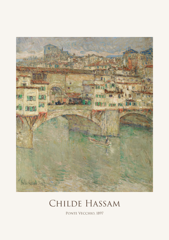 チャイルド・ハッサム Ponte Vecchio アートポスター 絵画 アートパネル 風景画 橋 名画 絵画 AP279 5枚目の画像