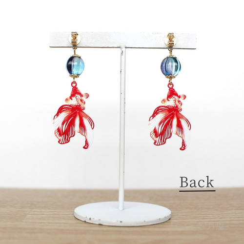 金魚ピアス】 イヤリング 和風 プチギフト 赤 レッド ピアス（スタッド