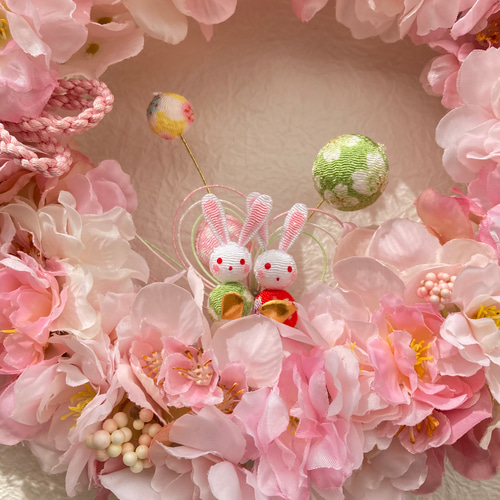 アーティフィシャルフラワーひな祭りさくらいっぱいピンクリース