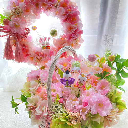 Further☆作品♡ 春待ち早春フラワーリース♡ 雛祭リース♡ひな祭り♡ 2way】hina wreath 【ひなまつり】ひな祭り リース 桃の節句