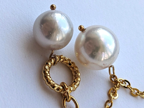 【ネックレス】アコヤ真珠のふたつぶネックレス 3枚目の画像
