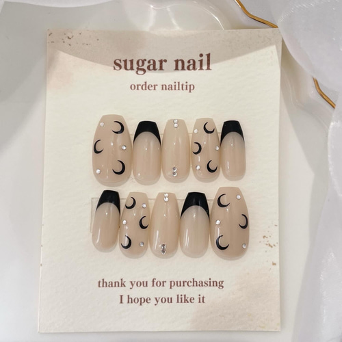 106))フレンチネイル ネイルチップ フレンチガーリー マリーンセルネイル 黒 ブラックフレンチマリーンセルネイルチップ - メルカリ