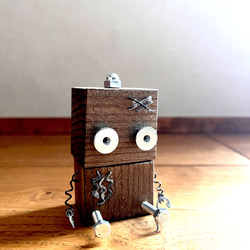 世界に一つだけのN ROBO/手作りロボット/木製ロボット/廃材/飾り/置物/インダストリアル/アンティーク/木工 1枚目の画像