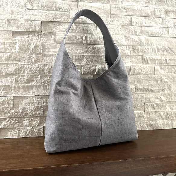 SALE // ワンハンドルトートバッグ - Texture Dark Grey 1枚目の画像