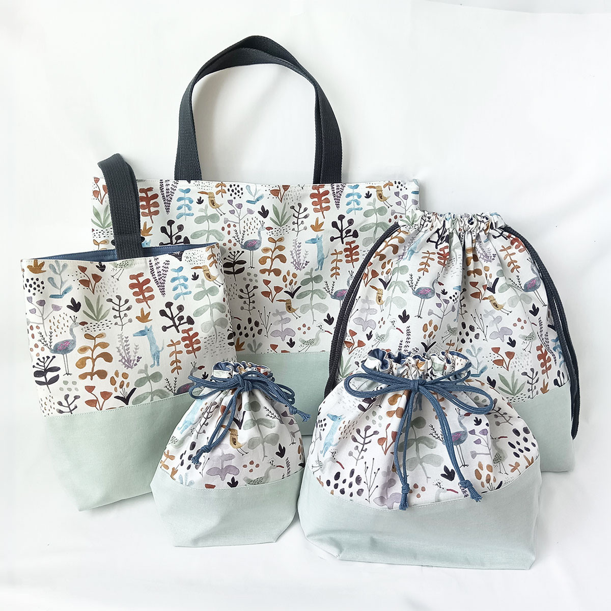 【完成品】1点のみ 入園入学 5点セット アニマルフレンズ レッスンバッグ シューズ袋 体操服袋 お弁当袋 コップ袋