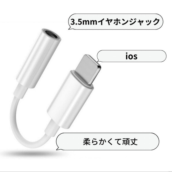 iPhoneイヤホンジャック Lightning 3.5mm変換 アダプター 3枚目の画像