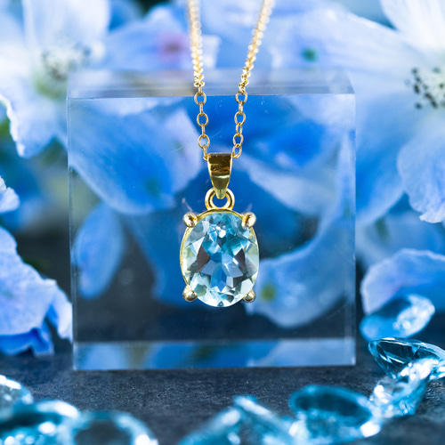 母の日早割》最上級天然石ブルートパーズ 5A ファセットカット