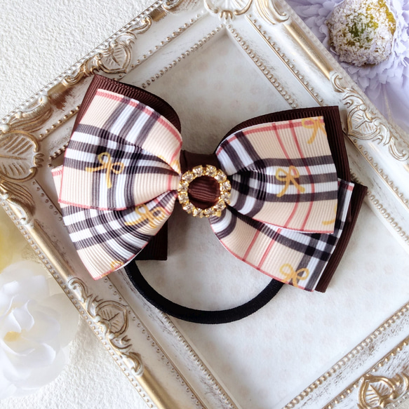 リボン ヘアゴム♡カノンリボン～long～♡アンティークローズ