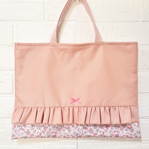 入園入学グッズ 5点セット パールピンク✖️ピンク苺 レッスンバッグ