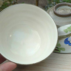 ◆商品編號 3393 小引貓頭鷹情侶茶碗 Kaho 第4張的照片