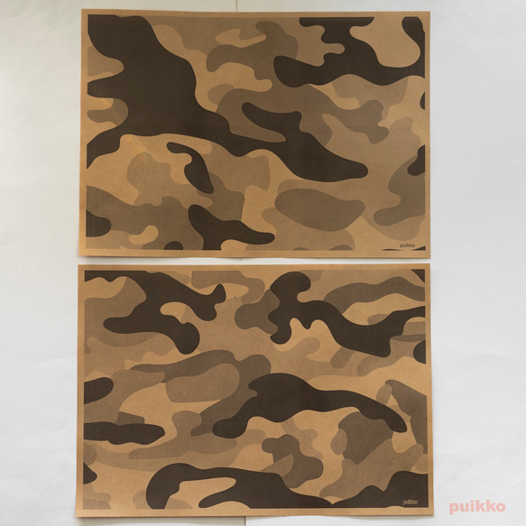 紙製ブックカバー　迷彩柄（モノクロ）（5枚セット） 4枚目の画像