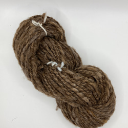 手紡ぎ毛糸ポルワス　ホワイトmix、ブラウン 1枚目の画像
