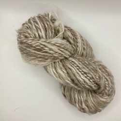 手紡ぎ毛糸ポルワス　ホワイトmix、ブラウン 4枚目の画像
