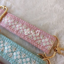 【最長130㌢】インド刺繍リボンのショルダーストラップ　ピンク　 5枚目の画像