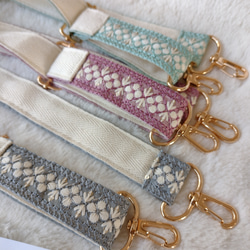 【最長130㌢】インド刺繍リボンのショルダーストラップ　ピンク　 4枚目の画像