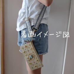 【最長130㌢】インド刺繍リボンのショルダーストラップ　ピンク　 2枚目の画像