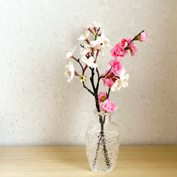 お花見／ミニガラスの花瓶セット／ラッピングは無料／贈り物 1枚目の画像